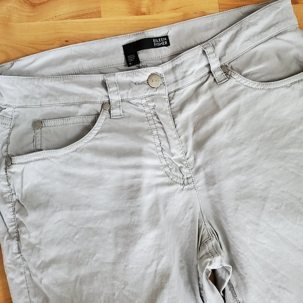 Eileen Fisher Viscose Linen Straight Jean Pants 6